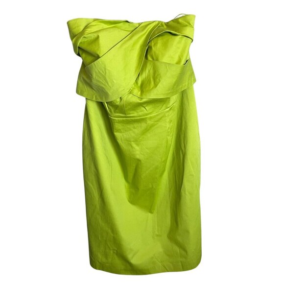Ashley Steward Lime Green Strapless Dress Size 14 - Picture 1 of 5
